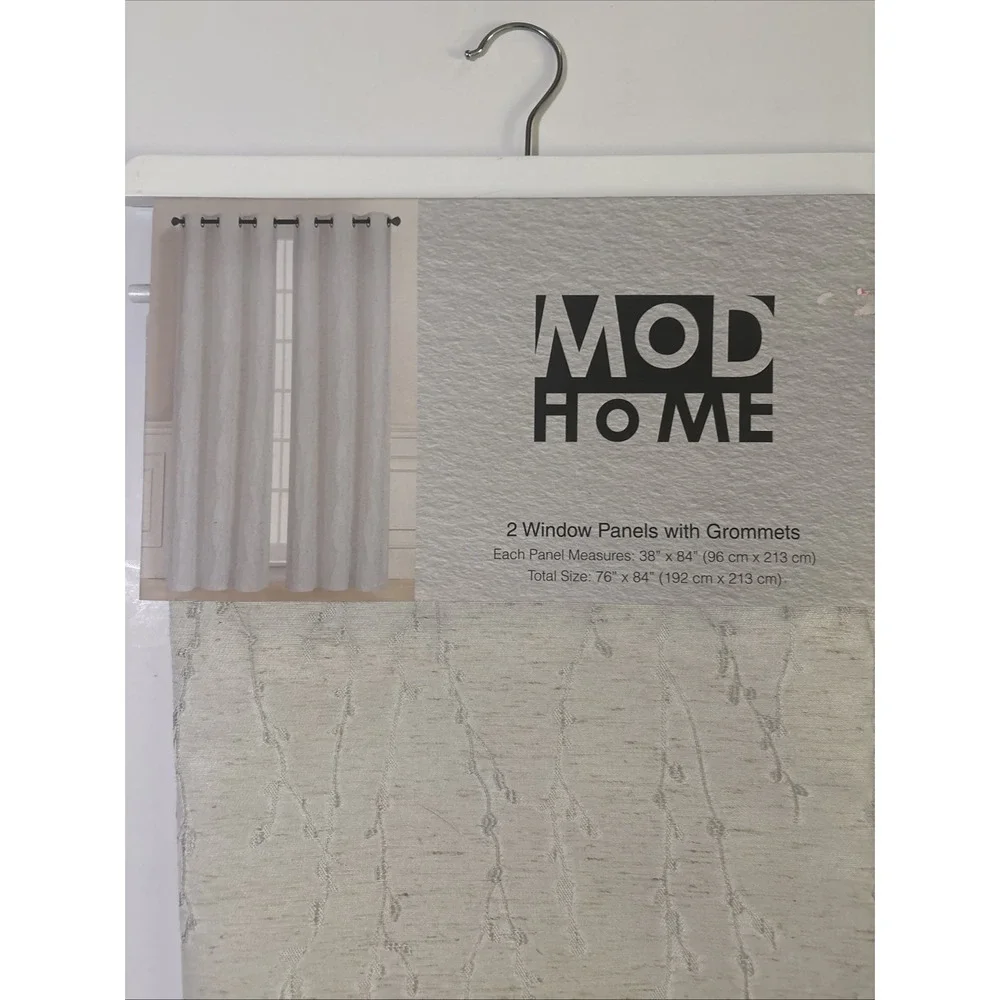 MoD HoME 2 Window Panels Light Beigew/ Bronze Metal Grommets 38 X 84